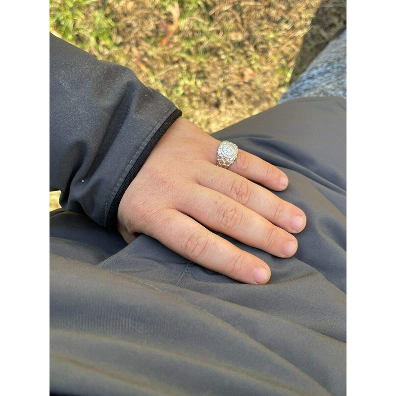 Men's Nugget Ring - Solid 925 Sterling Silver Ring -