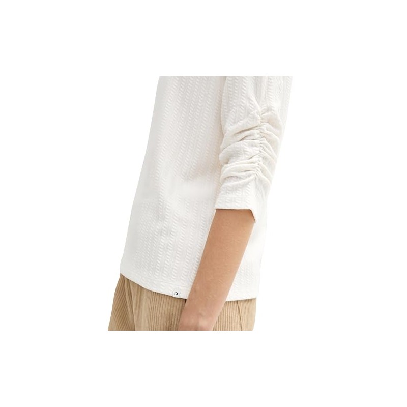 TOM TAILOR Denim Women's Tie Sleeve Sweatshirt, 10332 - Off