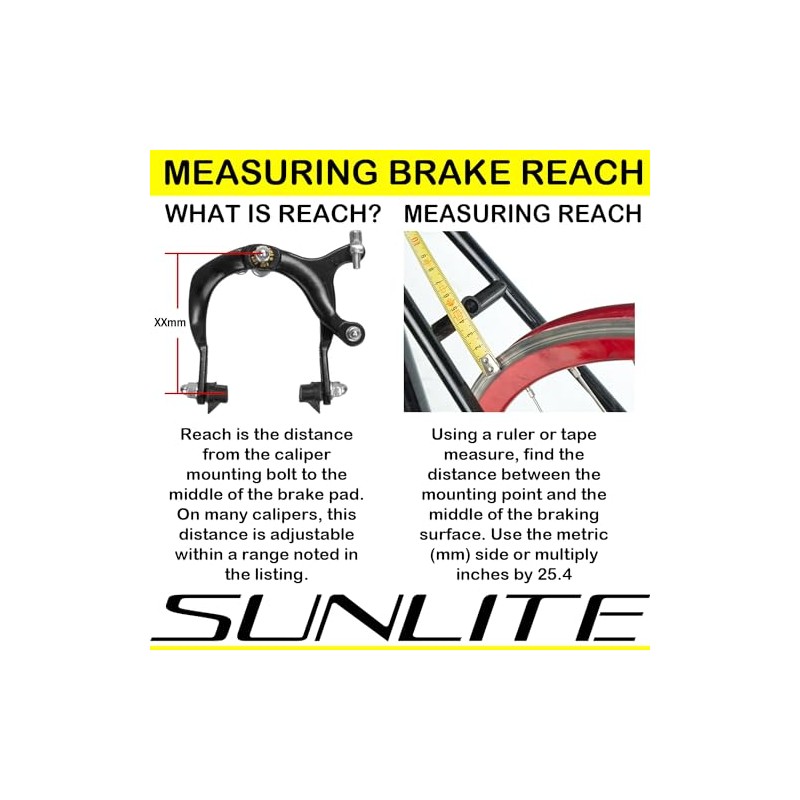 Sunlite MX Side Pull Brake Set, 69-96mm Reach, Black