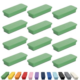 Glassboard Studio Mega Magnets - Neodymium - Heavy Duty, Colorful, Ergonomic, Ideal for Crafting, Quilting, and as Magnetic Knife Holders (12, Spring Green Bar)