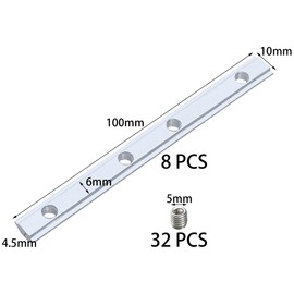 8 PCS 2020 Series T-Slot 6mm Aluminum Profile Brackets with M5 Screws,Aluminum Profile Linear Connectors
