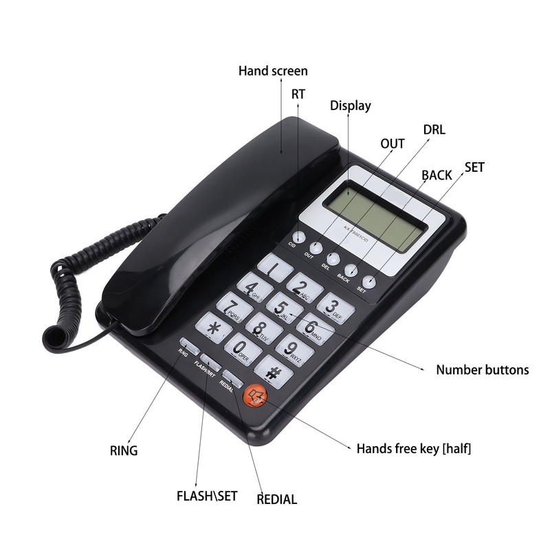 KXT8001CID Corded Telephone Multifunctional Wired Landline Phone with LCD Display