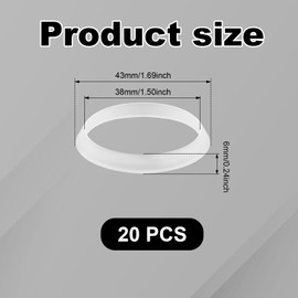 20pcs Cone Seal Rings, Rubber Slip Joint Washers Plumbing Waste Pipe Seal Ring Kitchen Sink Drain Cone Gasket for 1 1/2 Inch Drain Pipe (White)