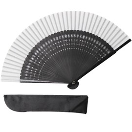 TOuWA Men's Ladies' Fan, Silk, Bamboo Ribs, Japanese Pattern, Lightweight, Japanese Souvenirs, Festivals, Fireworks Displays, New Year's Parties, Recitals, Yukata, Kimono, Japanese Accessories, Kabuki