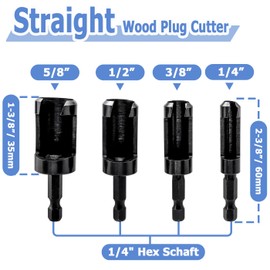 Mesee 8 Piece Tenon Cutter Carbon Steel, Wood Plug Cutter Drill Set, Dowel Tenon Drill Set, Round Shank Carbon Steel Claw & Tapered Drill Bit Set for Drills, 6 mm 10 mm 13 mm 16 mm