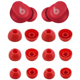 BLUEWALL Ear Tips Compatible with Beats Solo Buds, Studio Buds & Fit Pro, 6 Pairs S/M/L Sizes, Red