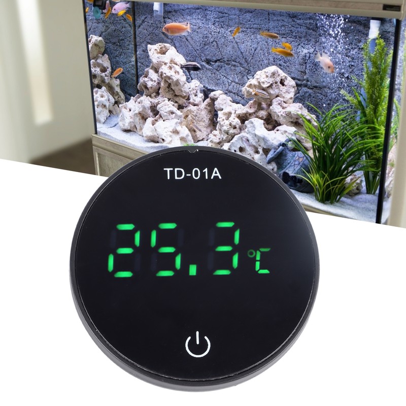 Aquarium Digital Thermometer Accurate LED Display Touch Screen USB Rechargeable