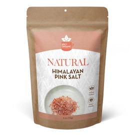 SPICY ORGANIC Natural Himalayan Salt-Non-GMO, Gluten-Free Pink Himalayan Salt-Rich in 80 Minerals and Elements, 4 Oz.