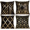 TAOSON Pack of 4, Black White and Gold Geometric Home
