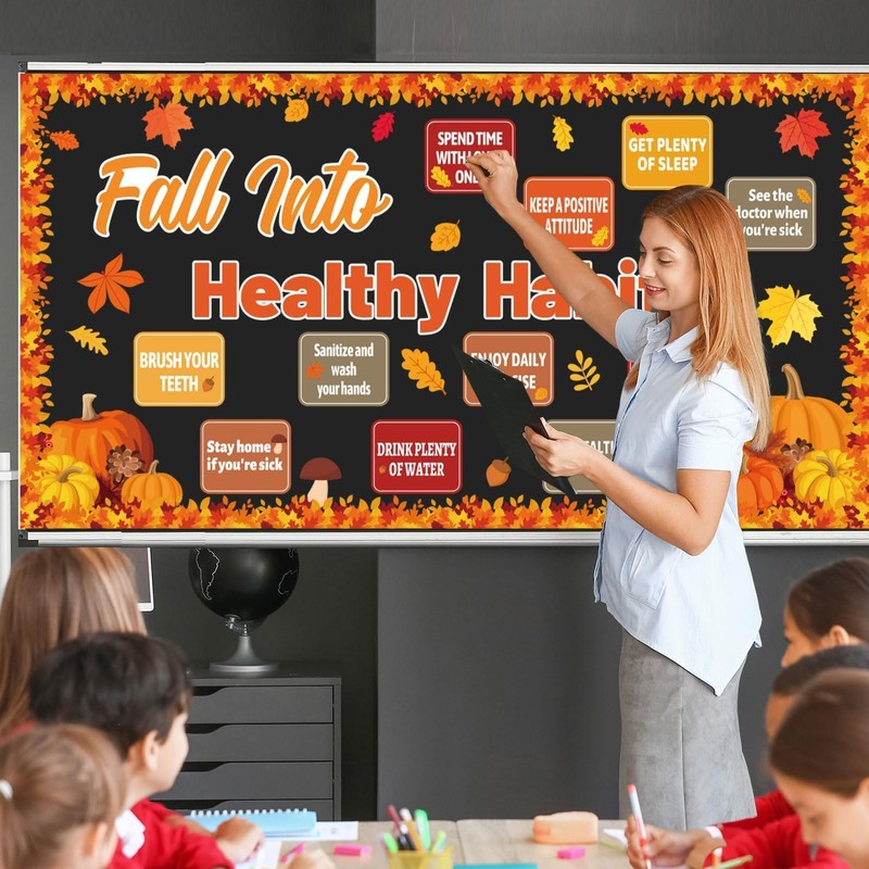 Fall Healthy Bulletin Board Decoration Set Healthy Habits Classroom Decor