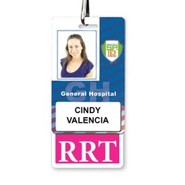 RRT Badge Buddy - Vertical Heavy Duty Badge Buddies for Registered Respiratory Therapists Spill Proof & Tear Resistant - Double Sided - Quick Role Identifier ID Card by Specialist ID (Hot Pink)