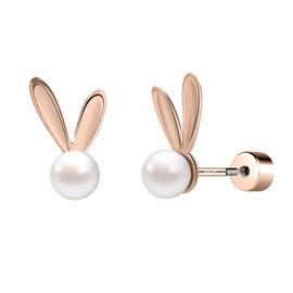 AOEDEJ Easter Earrings for Women Cute Bunny Earrings Easter Earrings Studs Bunny Stud Earrings Sterling Silver Rabbit Carrot Easter Egg Earrings, Sterling Silver, No Gemstone