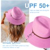 DRESHOW Women Straw Panama Hat Fedora Adjustable Summer Wide Brim