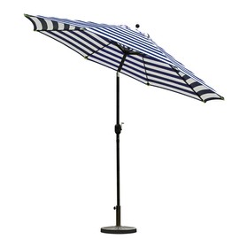 Sunnyglade 9' Patio Umbrella Outdoor Table Umbrella with 8 Sturdy Ribs (Blue and White)