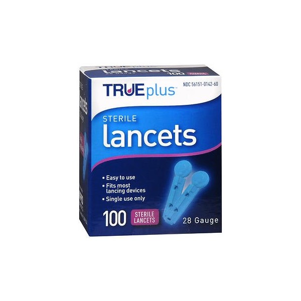 Sterile Lancets. 28 Gauge, Single Use. Fits Most Lancing Devices. 100 Count. (pack of 5)