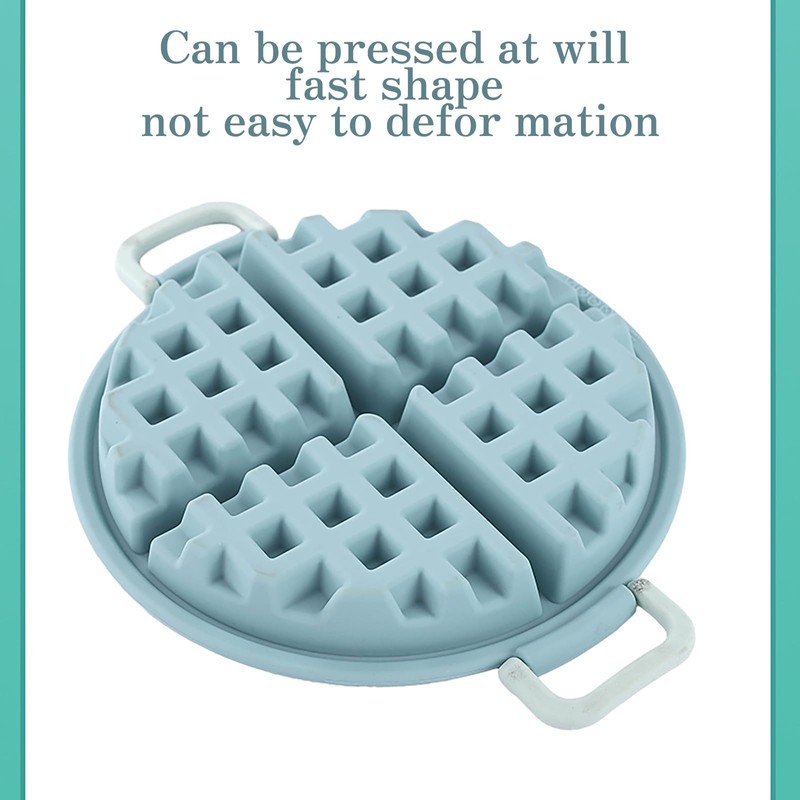 Wisnewth Silicone Waffle Pan Set (2 PSC), 17cm Round Non-Stick