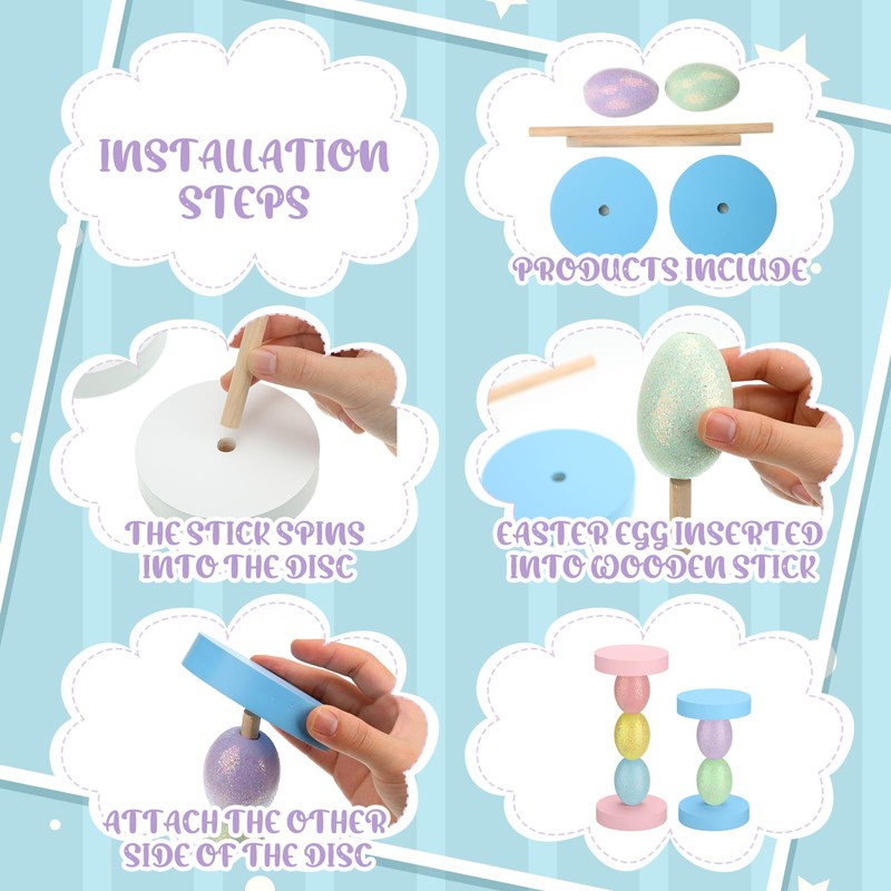 Hushee Set of 2 Easter Candle Holder Easter Decorations Candlestick