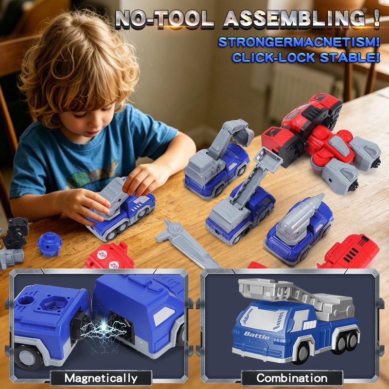 BananMelonBM Magnet Transforming Robot 8-in-1, Robot Toys for Kids 3-5,