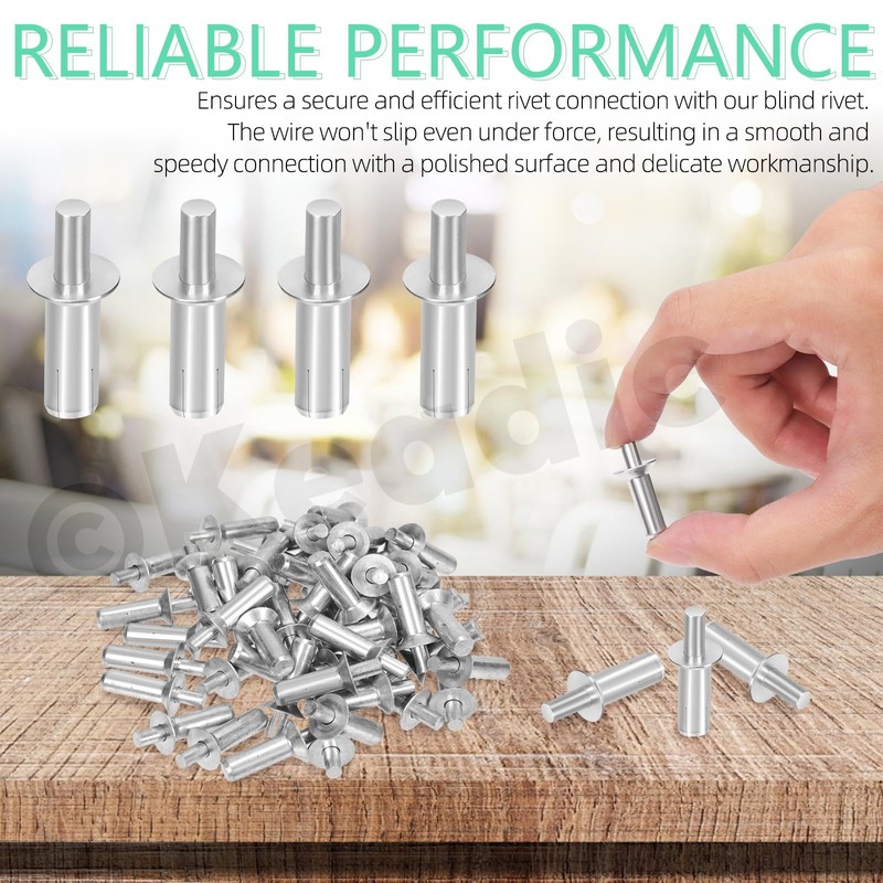 Keadic 50Pcs M6.4 * 15 Countersunk Aluminum Core Rivets with