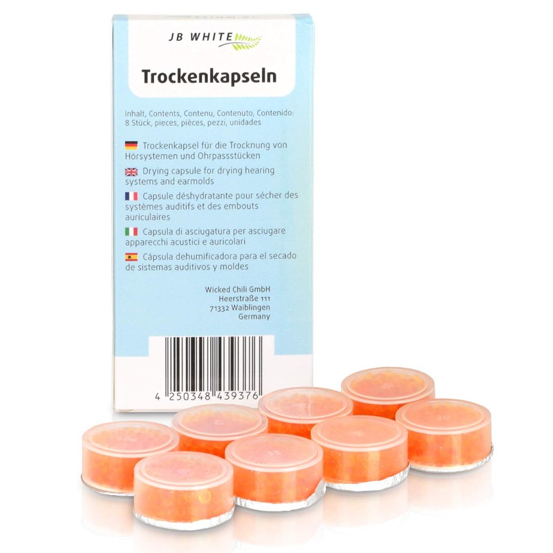 JB White 16 Dry Capsules for Hearing Aids, Universal Silica