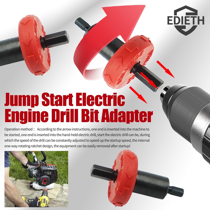 Jump Start Electric Engine Drill Bit Adapter for Troy Bilt