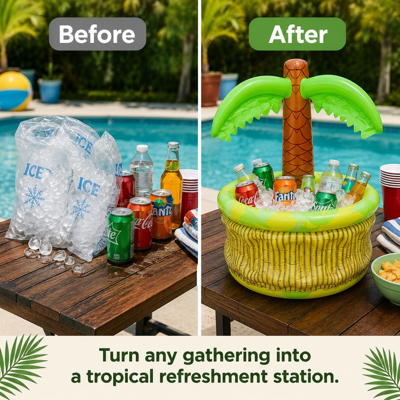 Inflatable Palm Tree Cooler for Pool Parties – PVC Tropical