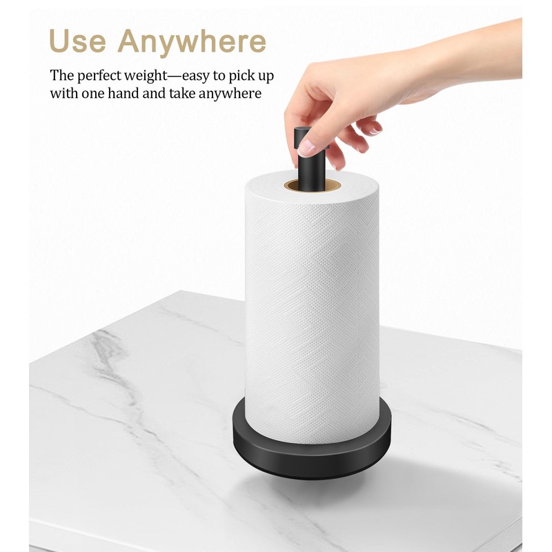 VOTZAAQ Black Paper Towel Holder Countertop, Stainless Steel Standing Paper