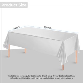 WedDecor Silver Foil Party Table Cover, 54x108 Inch Waterproof and Oil Proof Wipe Clean Table Cover, Disposable Table Cloth for Christmas, Birthday, Weddings, Party Decoration, 1pc