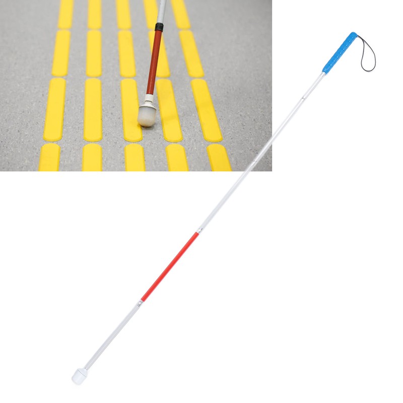 Folding Walking Pole Aluminum Alloy Collapsible Anti Slip Reflective Blind