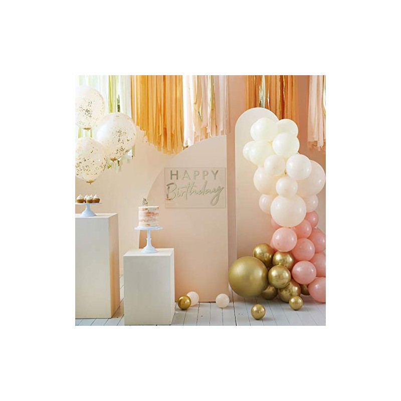 Ginger Ray Gold Foil and Peach Paper Streamer Party Backdrop