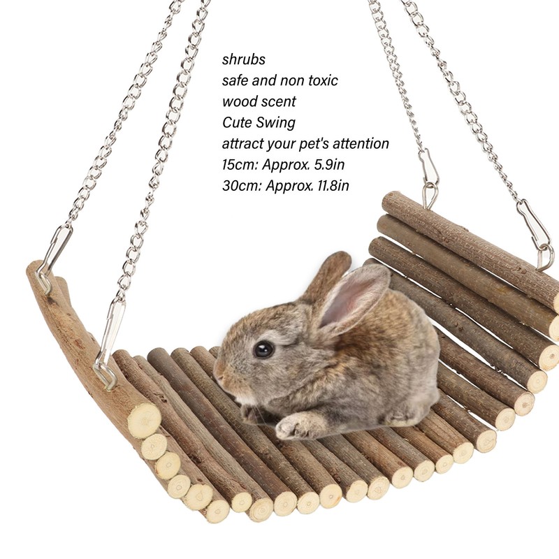 Hamster Wooden Swing Natural Large Space Climbing Playing Hamster Swing