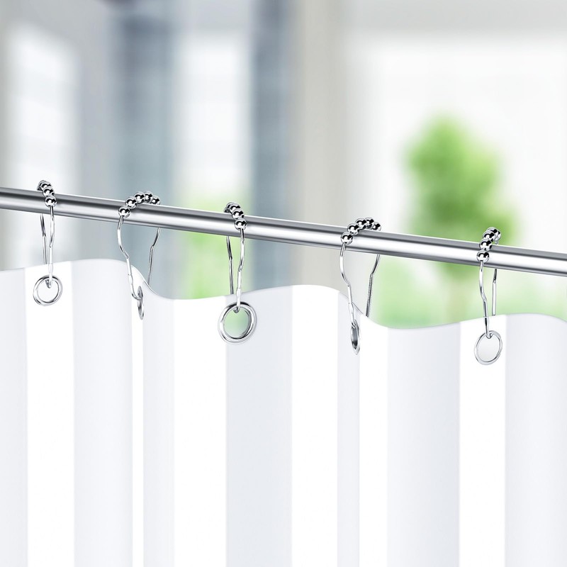 Titanker Shower Curtain Hooks Rings, Rust-Resistant Metal Shower Curtain Hooks