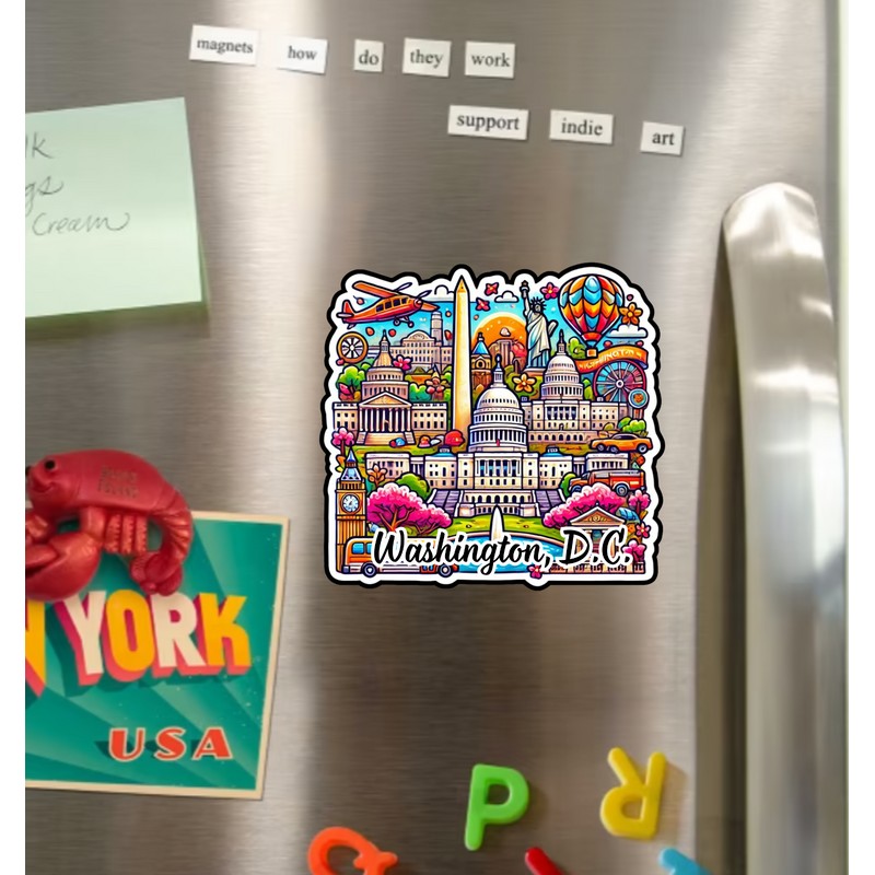 Texas Hart Designs Washington D.C. Original Art Die Cut Glossy