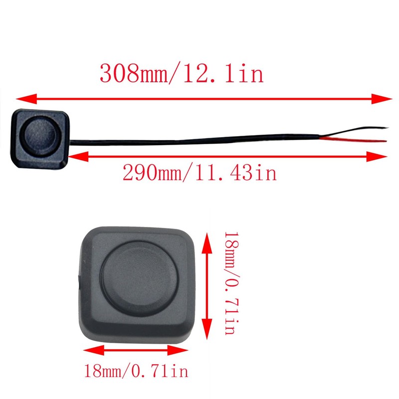 CHENJIN 4PCS Horn Momentary Pushbutton Switch 30CM Wire Length Small