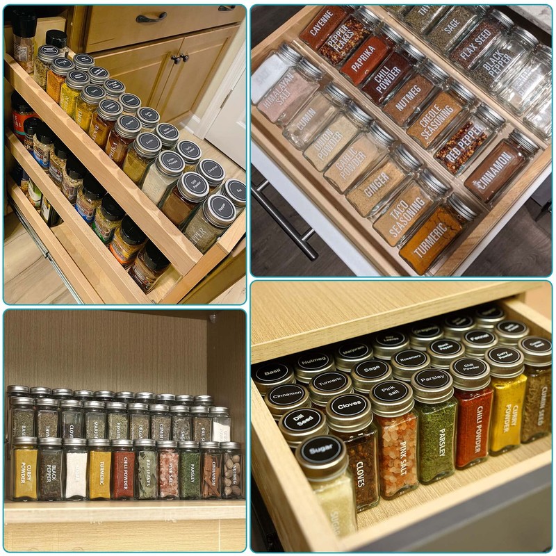 Antimbee 28 Pcs Clear Glass Spice Jars,3.5 oz Glass spice
