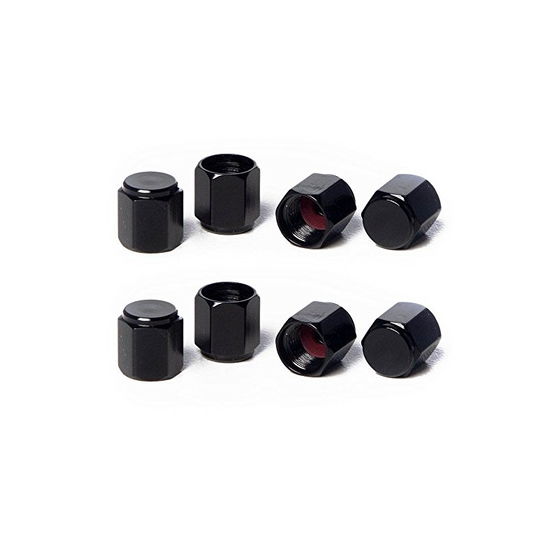 Circuit Performance Tapones de válvula de aluminio negro serie VC5
