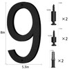 8 Inch Large Floating House Numbers, IVERRA Black Modern House