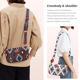 Women Purse Western Crossbody Bags: Small Cross Body Bag Trendy - Boho Aztec Shoulder Purses for Women (Boho White)