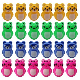 NUOBESTY 24 Pieces Mini Tumbler Toy Animal Toy Cartoon Tiger Bears Frog Tumbler Toy Home Tumbler Ornament Montessori Roly Poly Toy for Children