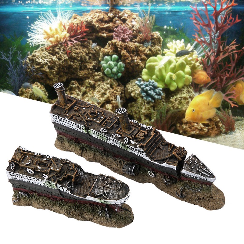 Titanic Lost Wrecked Boat Ship Aquarium Decoration Ornament wreck ornaments