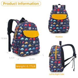 willikiva Backpack Children's Backpacks for Girls and Boys Toddler Backpack Waterproof Preschool Safety Belt Leash, Deep Blue Bus