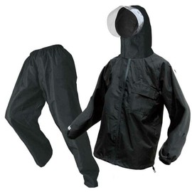 Fuji Glove Industrial 377-10 Breris Ultra Lightweight Breathable Waterproof Rain Suit Rain Wear Top and Bottom Set (Large Sizes 6L / 8L Available, Black