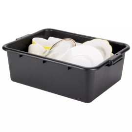 Unbranded//Generic 6 PACK 20" x 15" x 7" Black Storage Plastic Restaurant Dishwasher Food Bus Tub