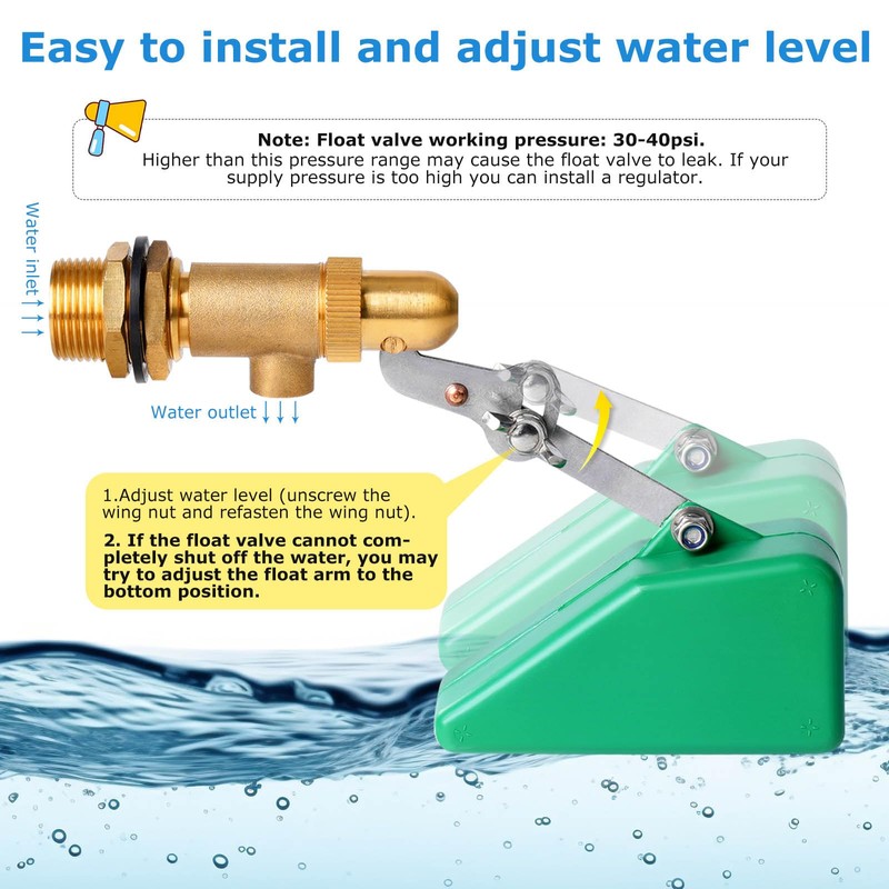 ZHEQOGZH Brass Float Valve 3/4 Inch Water Float Valves with