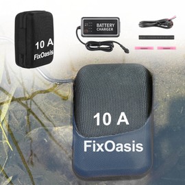 FixOasis 12V 10Ah Lithium-Ion Fish Finder Battery and Charger Kit, Compact for Kayak Marine, Compatible with Garmin,GPS & Most 12V Electronics,5-Year Warranty