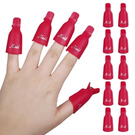 Beauticom 10Pcs *RED* Acrylic Nail Art Soak Off Cap Clip UV Gel Polish Remover Wrap Reusable Keeper Manicure Tool