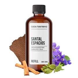Aromatizante para Hogar y Oficina 500ml Refill | Tipo Santal 33 para Espacios | Con Molécula Eliminadora de Olores | Sala - Recámara - Telas - Auto | CASA TAVINHO