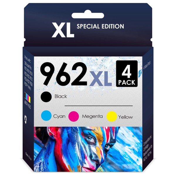 962xl Ink Cartridges. Works Well with Officejet Pro 9010, 9012,
