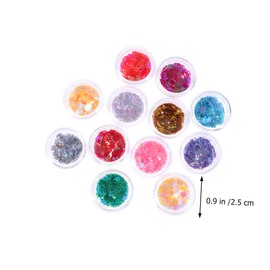 WOONEKY Christmas Decor 12pcs Nail Stickers Glitter Sequins for DIY Nails Manicure Sequins Easy Apply Makeup Tools