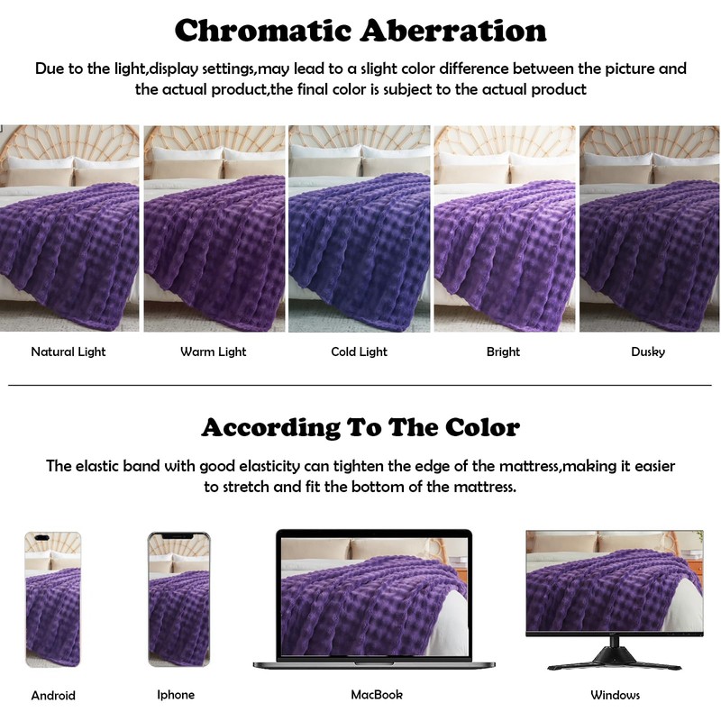NEWCOSPLAY Queen Blanket for Couch Purple Super Soft Flannel Fleece